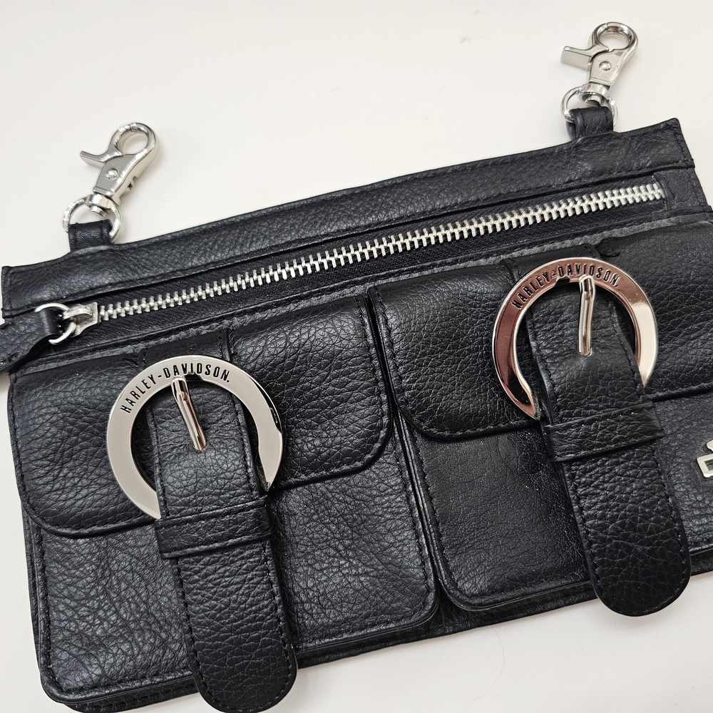 Harley-Davidson Black Leather Belt Bag